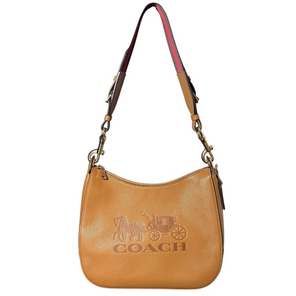 Coach Carriage Logo Pebble Grain Leather Saddle Bag - Picture 3 of 16